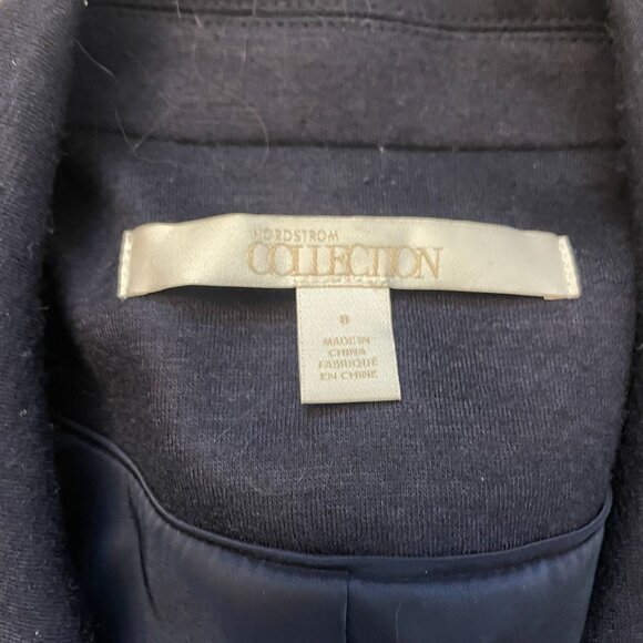 Nordstrom Virgin Wool Blend Double Breasted Blazer Jacket Women's Size 8 Blue - Picture 3 of 9